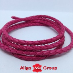 Шнур 4x3 мм тип U0571 рожевий фуксія плетений Італія